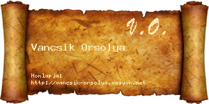 Vancsik Orsolya névjegykártya